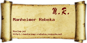 Manheimer Rebeka névjegykártya